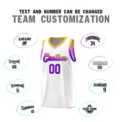White Gradient Font Basketball Jersey 3
