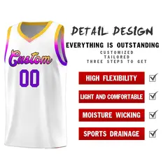 White Gradient Font Basketball Jersey 4