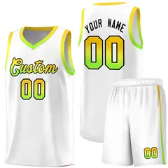 White Gradient Font Basketball Jersey