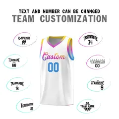 White Gradient Font Basketball Jersey 3
