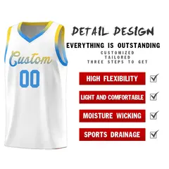 White Gradient Font Basketball Jersey 4