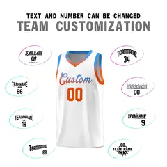 White Gradient Font Basketball Jersey 3