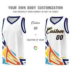 White Gradient Graffiti Pattern Sports Basketball Jersey 3