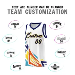 White Gradient Graffiti Pattern Sports Basketball Jersey 4
