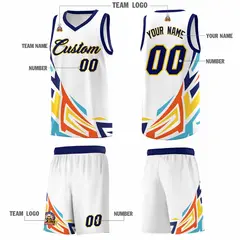White Gradient Graffiti Pattern Sports Basketball Jersey 5