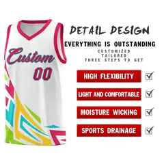 White Gradient Graffiti Pattern Sports Basketball Jersey 2