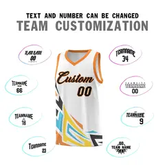 White Gradient Graffiti Pattern Sports Basketball Jersey 4