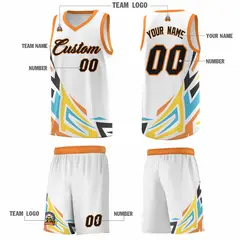 White Gradient Graffiti Pattern Sports Basketball Jersey 5