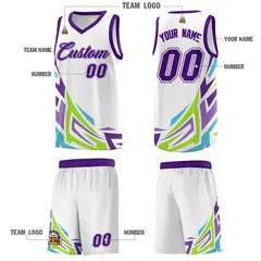 White Gradient Graffiti Pattern Sports Basketball Jersey 5