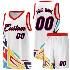 White Gradient Graffiti Pattern Sports Basketball Jersey 1