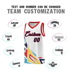 White Gradient Graffiti Pattern Sports Basketball Jersey 4