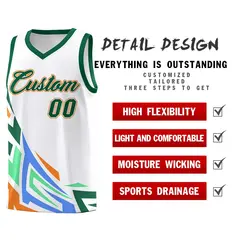 White Gradient Graffiti Pattern Sports Basketball Jersey 2