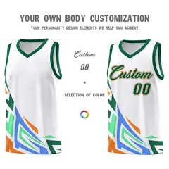 White Gradient Graffiti Pattern Sports Basketball Jersey 3