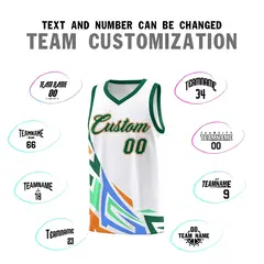 White Gradient Graffiti Pattern Sports Basketball Jersey 4