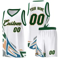 White Gradient Graffiti Pattern Sports Basketball Jersey