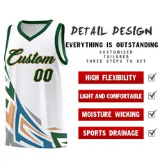 White Gradient Graffiti Pattern Sports Basketball Jersey 2