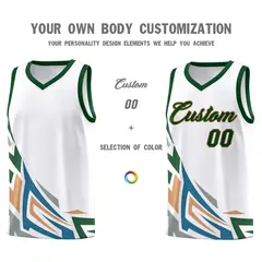 White Gradient Graffiti Pattern Sports Basketball Jersey 3
