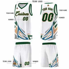 White Gradient Graffiti Pattern Sports Basketball Jersey 5