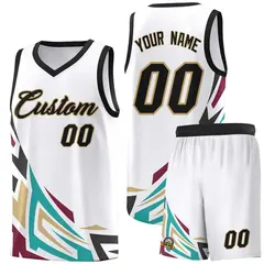 White Gradient Graffiti Pattern Sports Basketball Jersey 1
