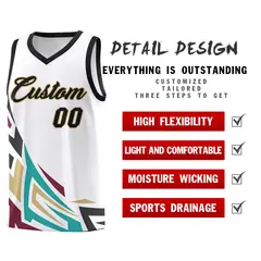 White Gradient Graffiti Pattern Sports Basketball Jersey 2