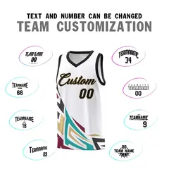 White Gradient Graffiti Pattern Sports Basketball Jersey 4