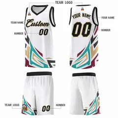 White Gradient Graffiti Pattern Sports Basketball Jersey 5