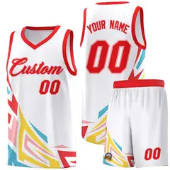 White Gradient Graffiti Pattern Sports Basketball Jersey