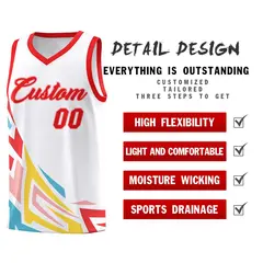 White Gradient Graffiti Pattern Sports Basketball Jersey 2