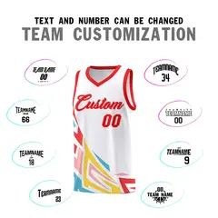 White Gradient Graffiti Pattern Sports Basketball Jersey 4