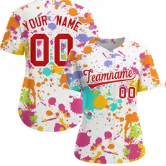 White Graffiti Fashion Baseball Jersey For Women