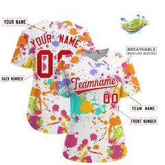 White Graffiti Fashion Baseball Jersey For Women 2