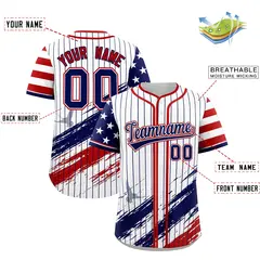White Graffiti Pattern Independence Day Baseball Jersey 2