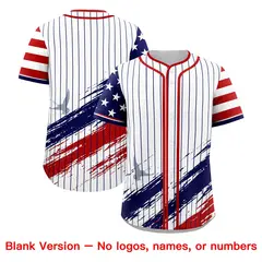 White Graffiti Pattern Independence Day Baseball Jersey 8