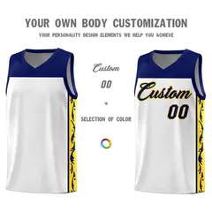 White Graffiti Side Pattern Basketball Jersey 3