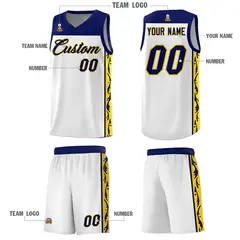 White Graffiti Side Pattern Basketball Jersey 5