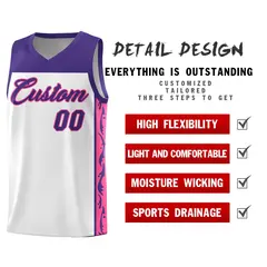 White Graffiti Side Pattern Basketball Jersey 2
