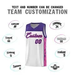 White Graffiti Side Pattern Basketball Jersey 4