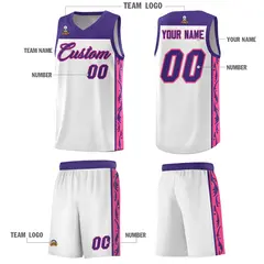White Graffiti Side Pattern Basketball Jersey 5