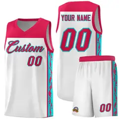 White Graffiti Side Pattern Basketball Jersey