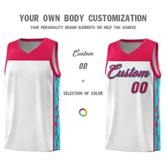 White Graffiti Side Pattern Basketball Jersey 3