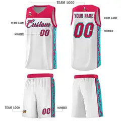White Graffiti Side Pattern Basketball Jersey 5