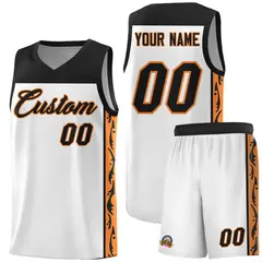 White Graffiti Side Pattern Basketball Jersey