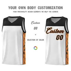 White Graffiti Side Pattern Basketball Jersey 3