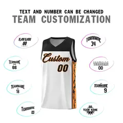 White Graffiti Side Pattern Basketball Jersey 4