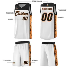 White Graffiti Side Pattern Basketball Jersey 5