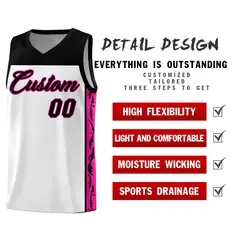 White Graffiti Side Pattern Basketball Jersey 2