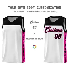 White Graffiti Side Pattern Basketball Jersey 3