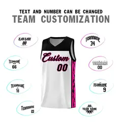 White Graffiti Side Pattern Basketball Jersey 4