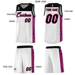 White Graffiti Side Pattern Basketball Jersey 5