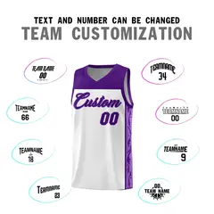 White Graffiti Side Pattern Basketball Jersey 4